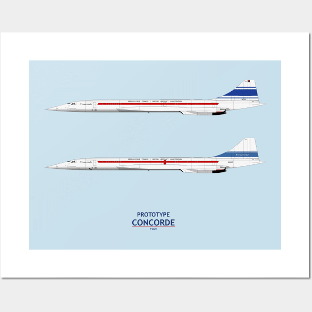 Prototype Concordes 001 And 002 Wall Art by SteveHClark